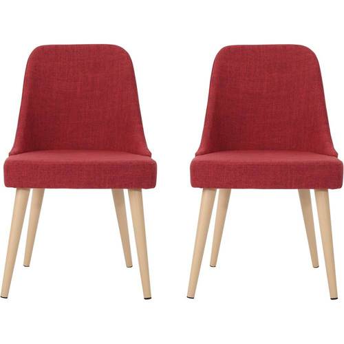 Noble House - Buffalo Fabric Dining Chair (Set of 2) - Muted Red