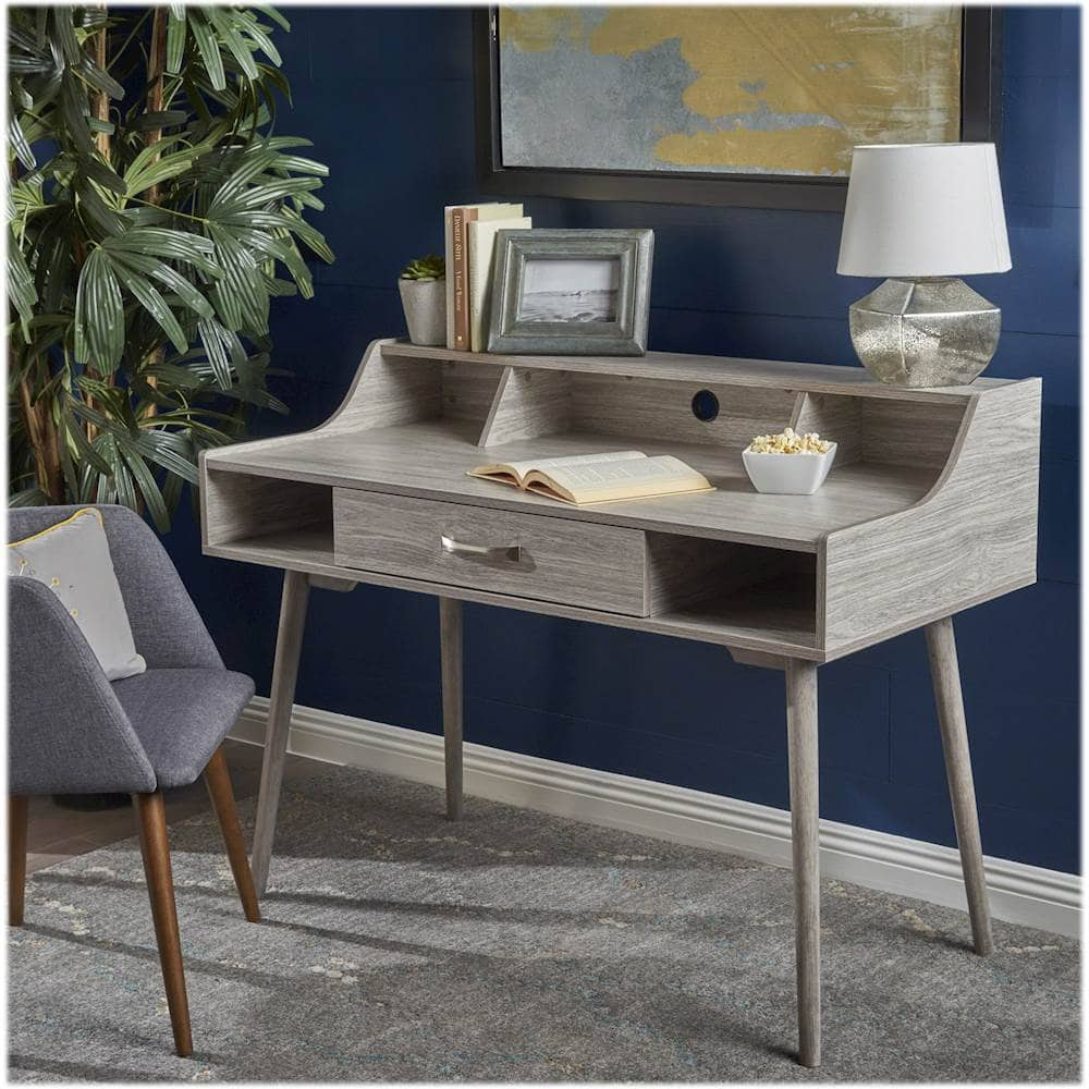 Best Buy: Noble House Albany Mid Century Modern Study Desk Gray Oak 302391