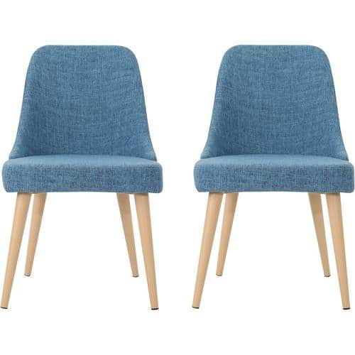 Noble House - Buffalo Fabric Dining Chair (Set of 2) - Muted Blue