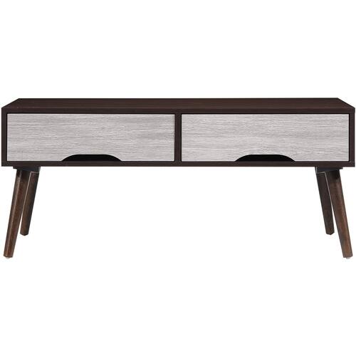 Noble House - Wilmar Mid Century Modern Coffee Table - Wenge/Gray Oak