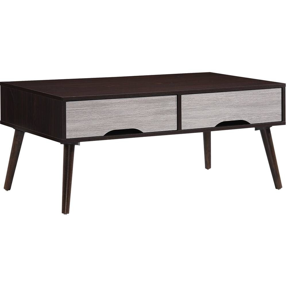 Left View: Noble House - Wilmar Mid Century Modern Coffee Table - Wenge/Gray Oak