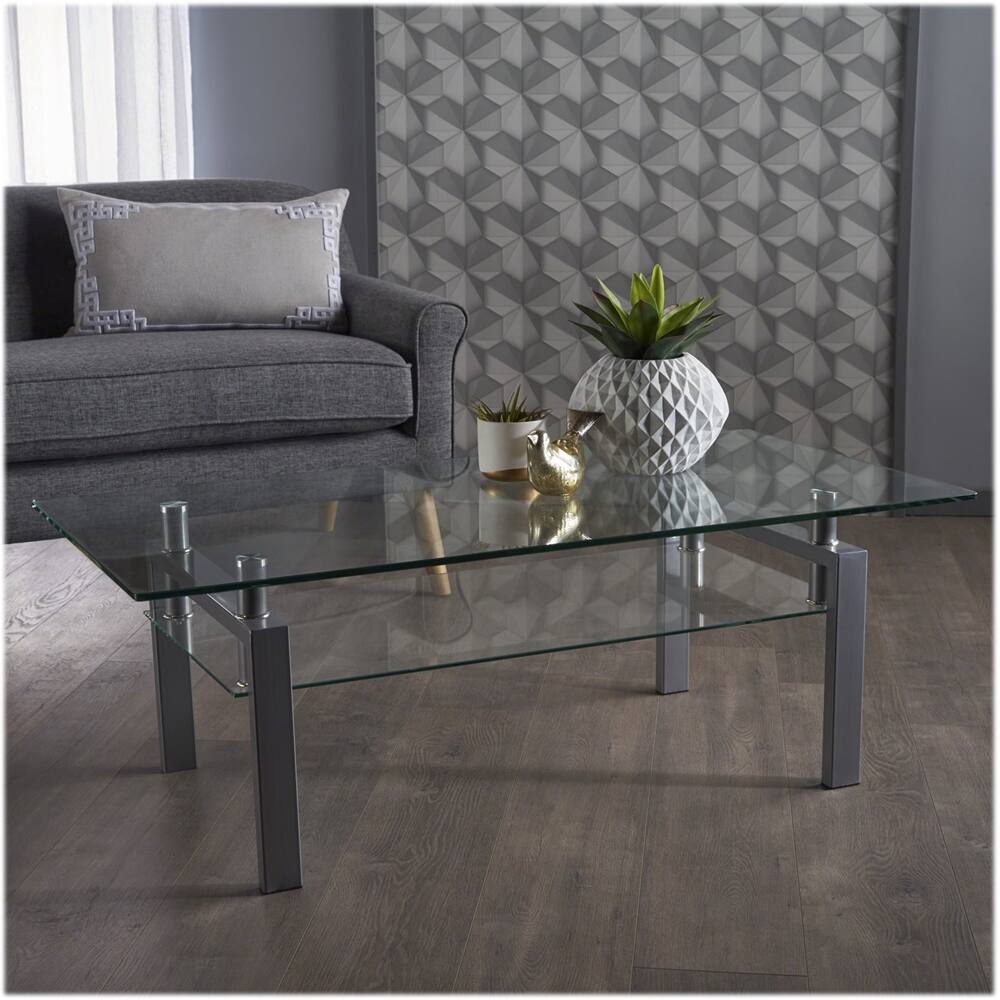 Best Buy Noble House Tomah Tempered Glass Coffee Table Clear 302572