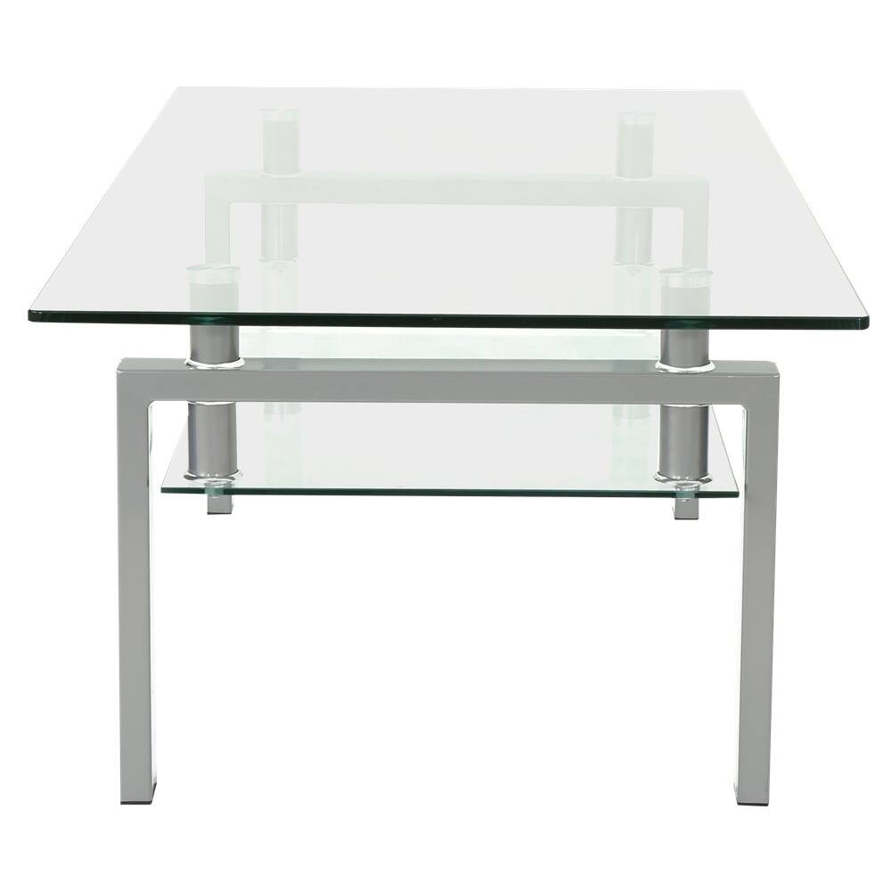 Left View: Noble House - Tomah Tempered Glass Coffee Table - Clear