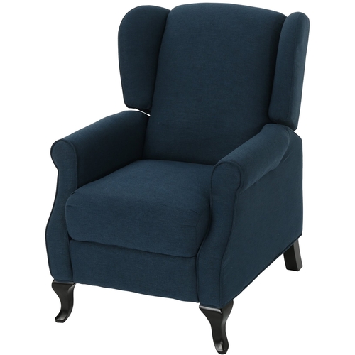 Noble House - Provo Traditional Fabric Recliner - Navy Blue