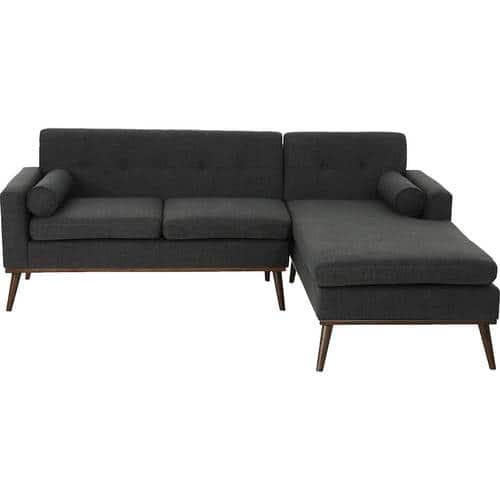 Noble House - Stockley Fabric 2-Piece Chaise Sectional - Muted Dark Gray