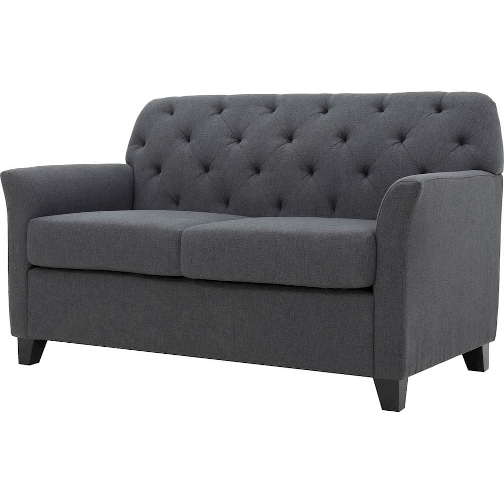 Left View: Noble House - Fairfield Fabric Loveseat - Dark Gray