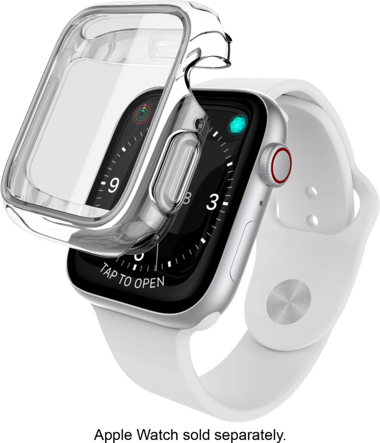 Angle. Raptic - Defense Bumper for Apple Watch 44mm - Clear.