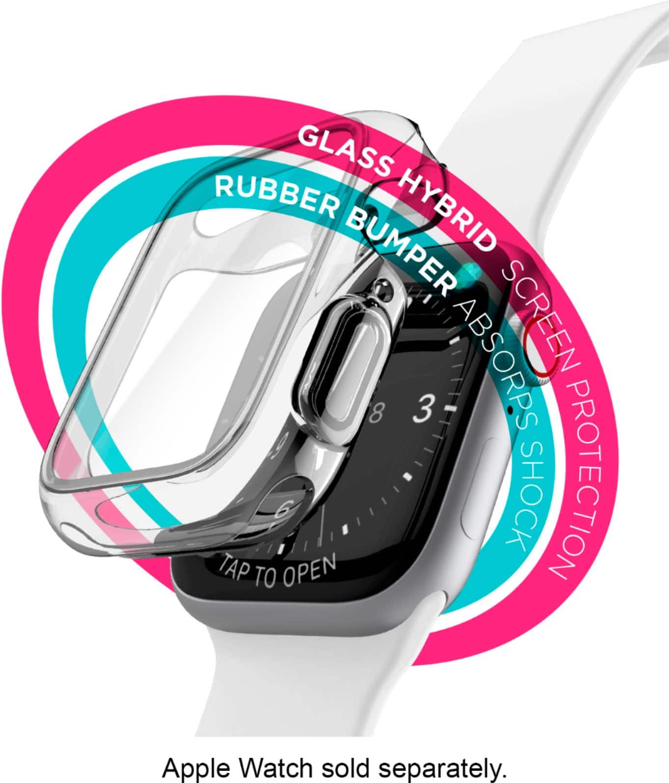 Alt View 12. Raptic - Defense Bumper for Apple Watch 44mm - Clear.