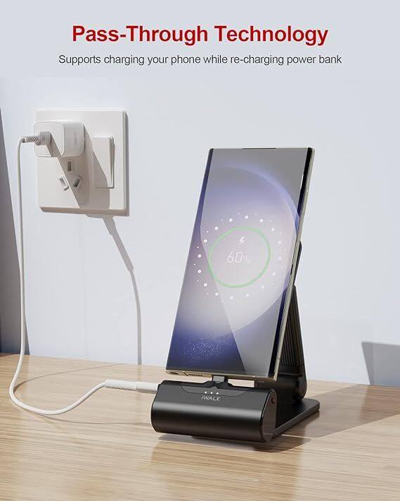 Pass-Through Technology  
Supports charging your phone while re-charging power bank