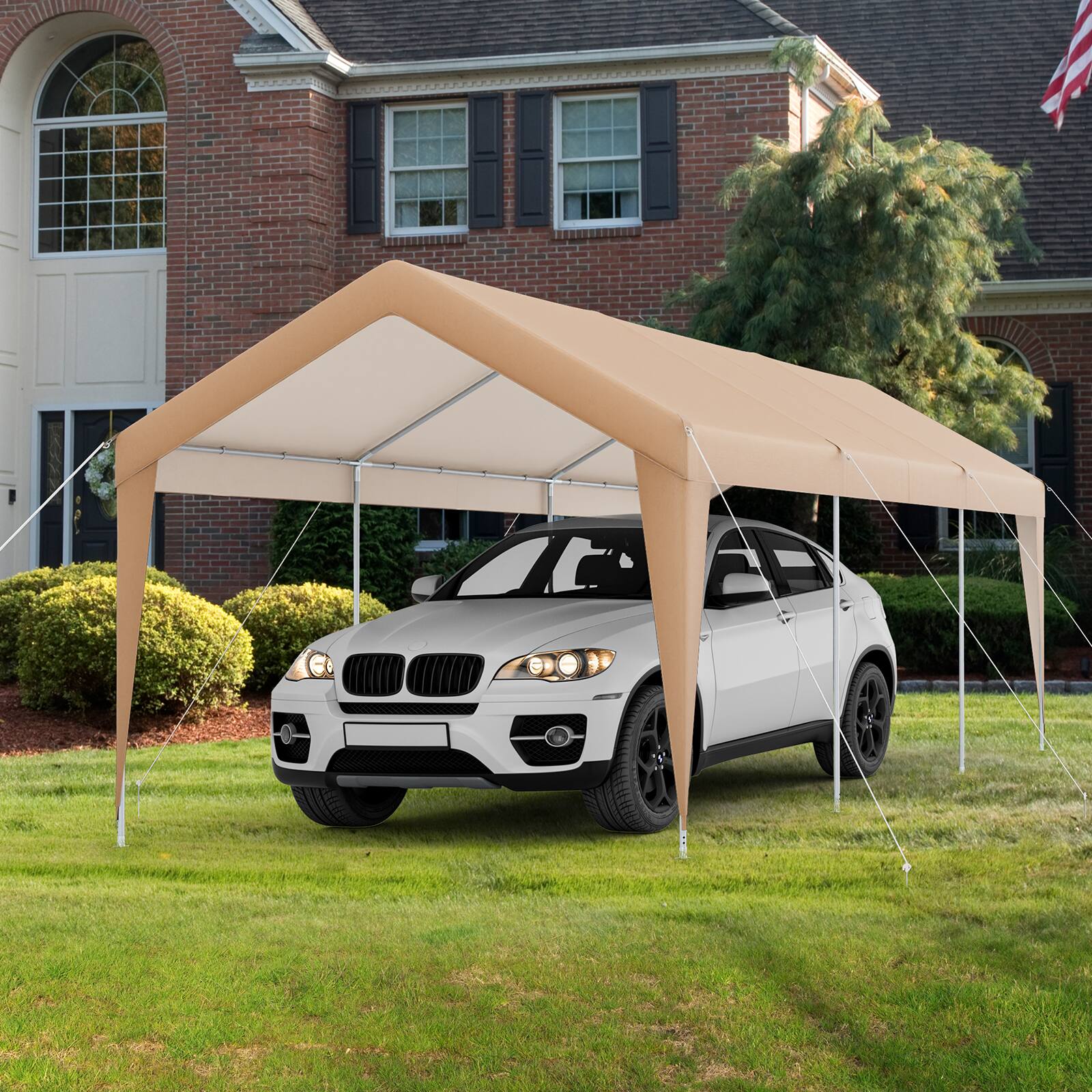 Alt View 1. Costway - Costway 10x20FT Patio Heavy Duty Carport Garage Steel All-Weather Tent Outdoor Shelter - Yellow.