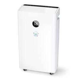 SUMMIT LIVING - 60 Pints Dehumidifier for Basement and Bedroom, 1.45 Gal Water Tank, Auto Defrost & Drain, 6500 Sq. Ft - White