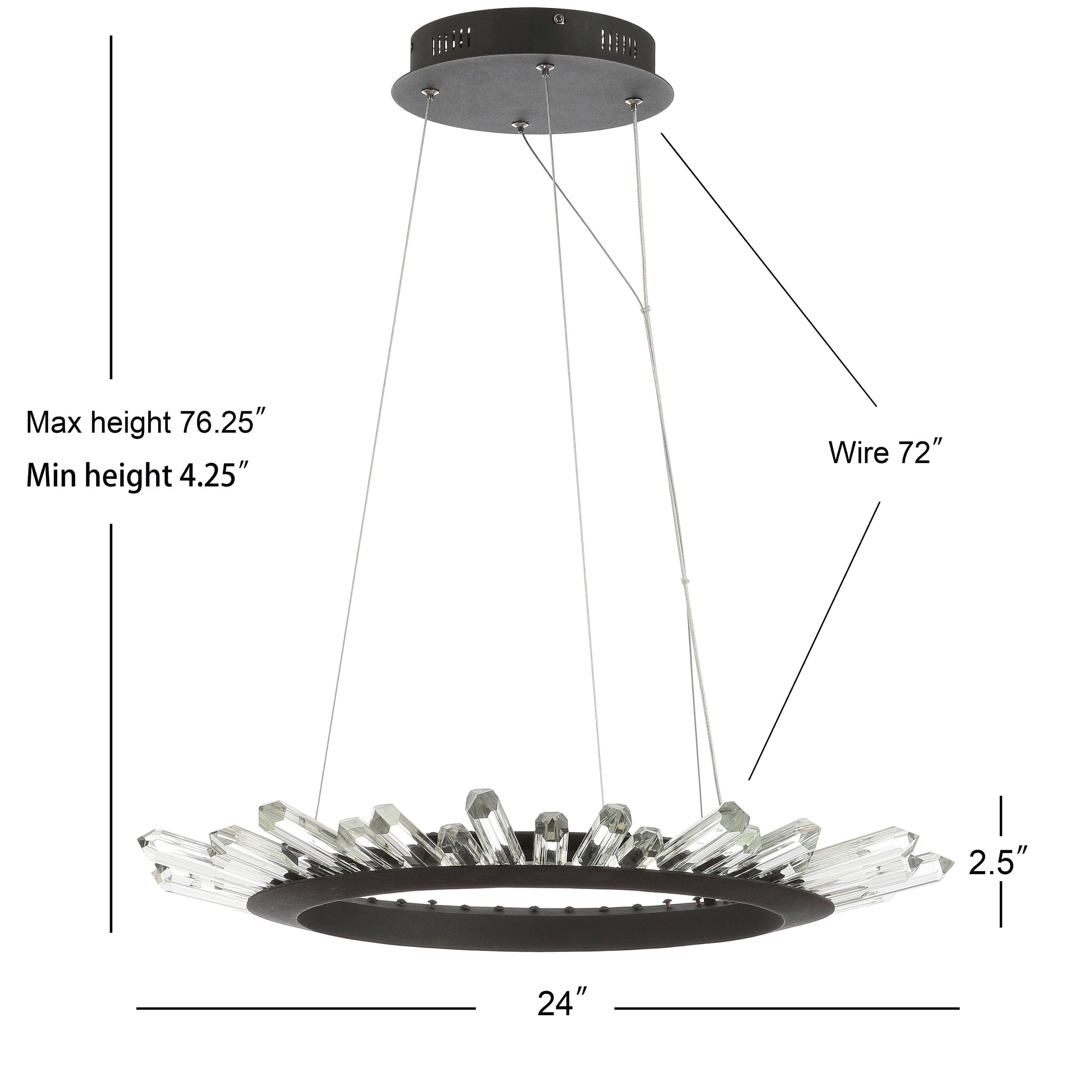 Max height 76.25"  
Min height 4.25"  
Wire 72"  
2.5"  
24"