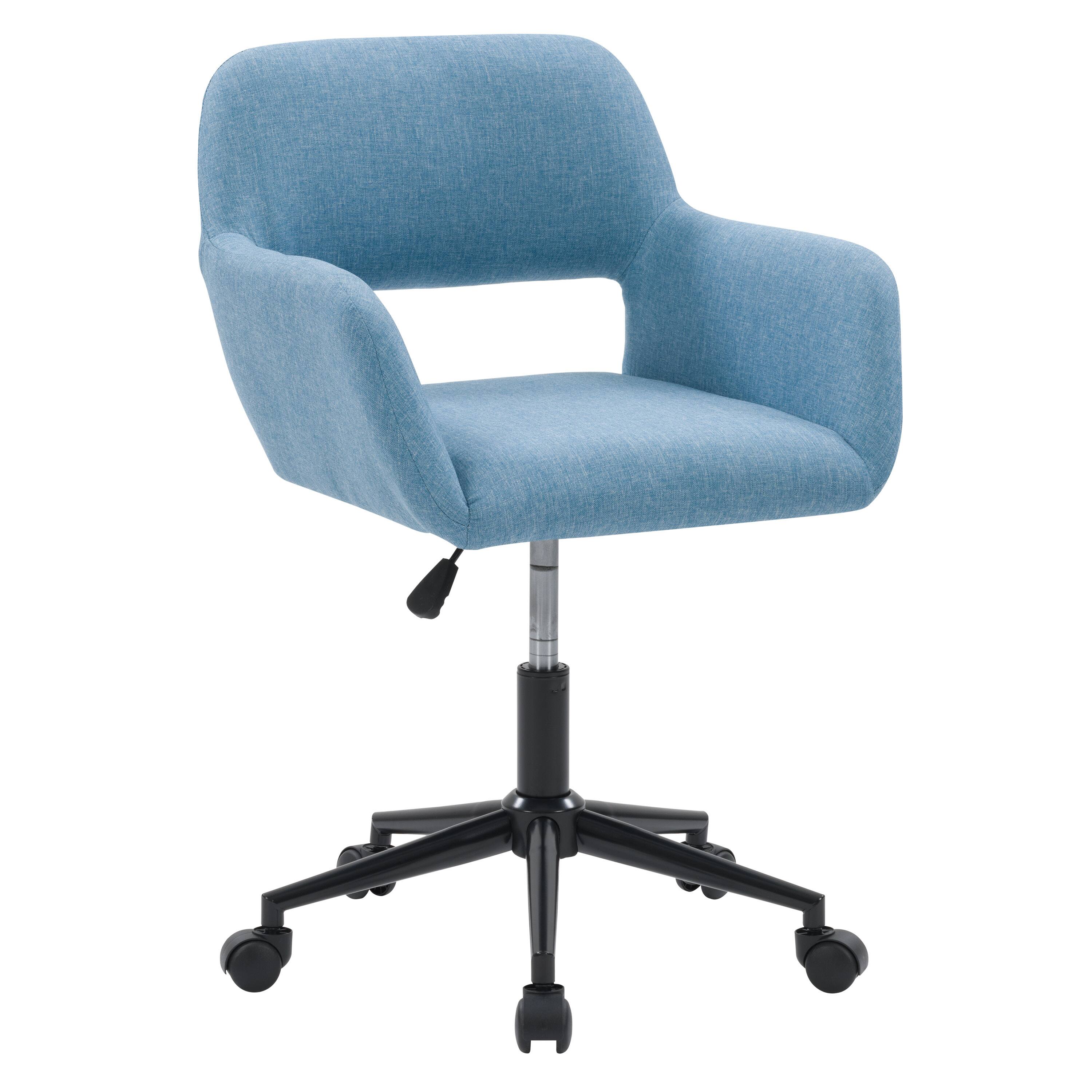 Angle. CorLiving - Marlowe Upholstered Task Chair - Light Blue.
