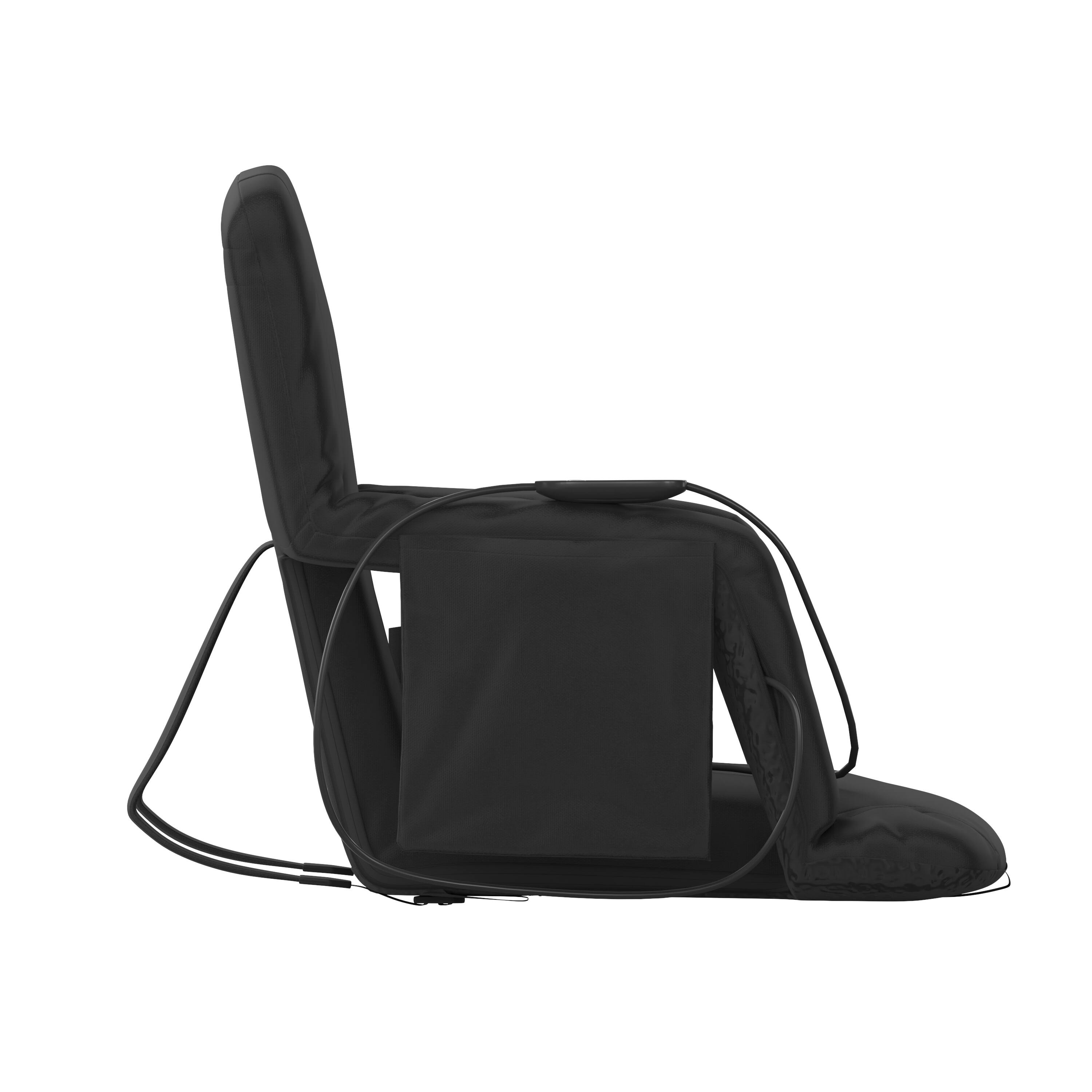 Alt View 9. Emma + Oliver - Extra Wide Foldable Reclining Heated Stadium Chair with Backpack Straps - Black.