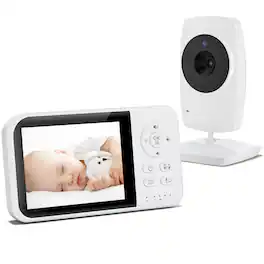 Sugift - 3.5" Video Baby Monitor with Night Vision, Temperature Sensor, Two-Way Talk, VOX Mode & 2.4GHz FHSS Secure Connection - White