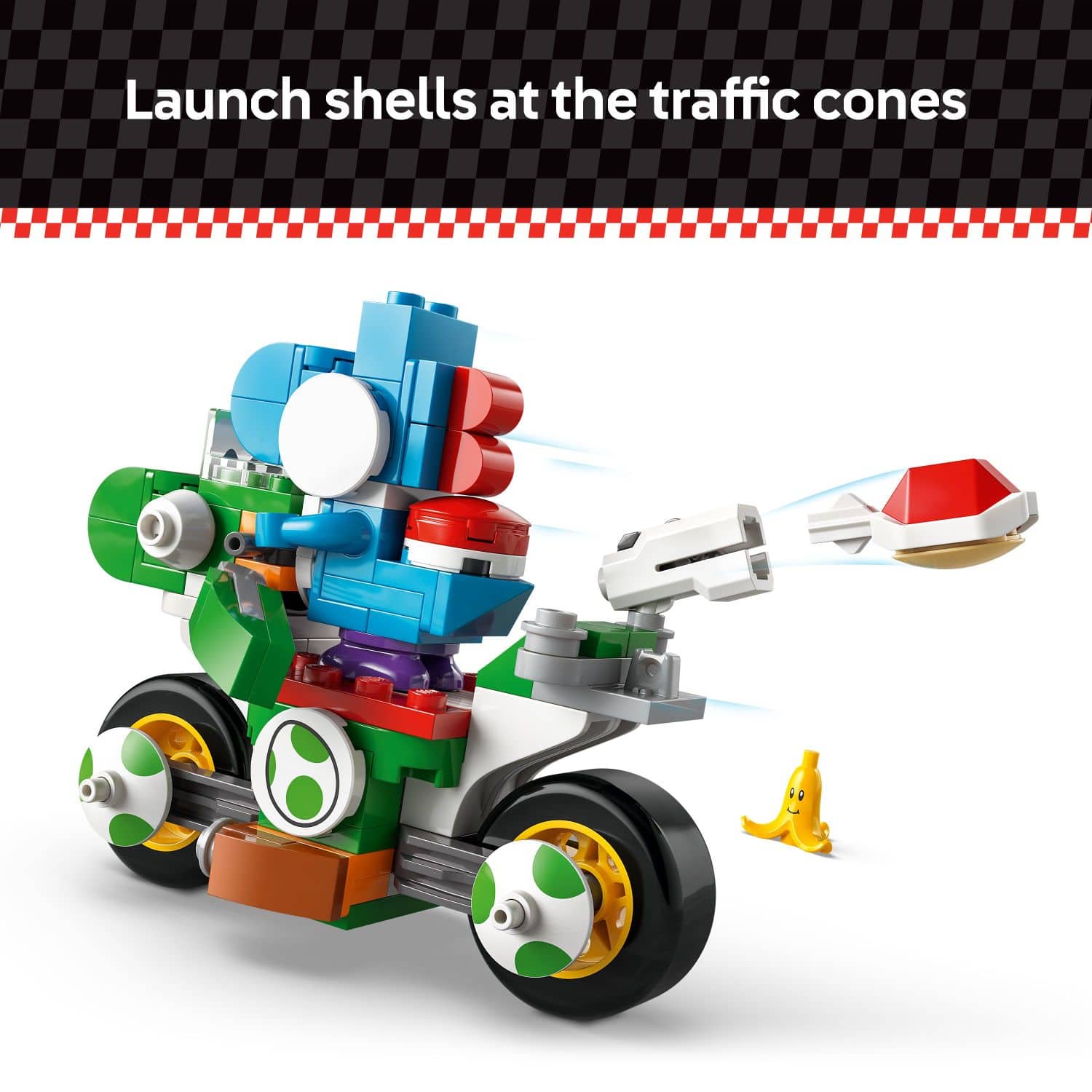 Launch shells at the traffic cones.