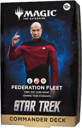13+ MAGIC THE GATHERING FEDERATION FLEET SEEK OUT CARD DRAW CHARGE YOUR STARSHIPS TM STAR TREK COMMANDER DECK