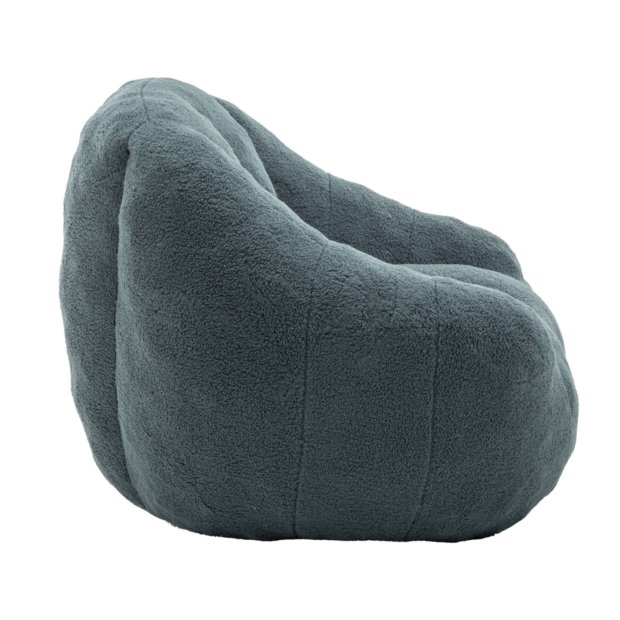 Alt View 9. GOODSILO - Large Faux Fur Bean Bag Chair with Memory Foam Filling for Ultimate Comfort and Support - Green.