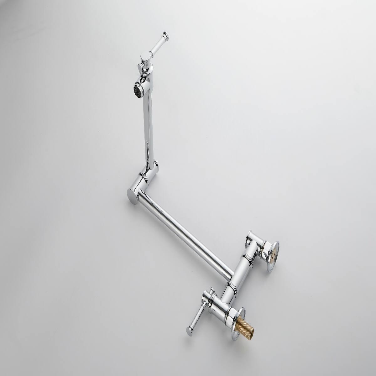 Alt View 10. Ropilly - Ropilly Wall Mounted Pot Filler Faucet, Chrome Brass Folding Kitchen Pot Filler with Double Handles - Chrome.