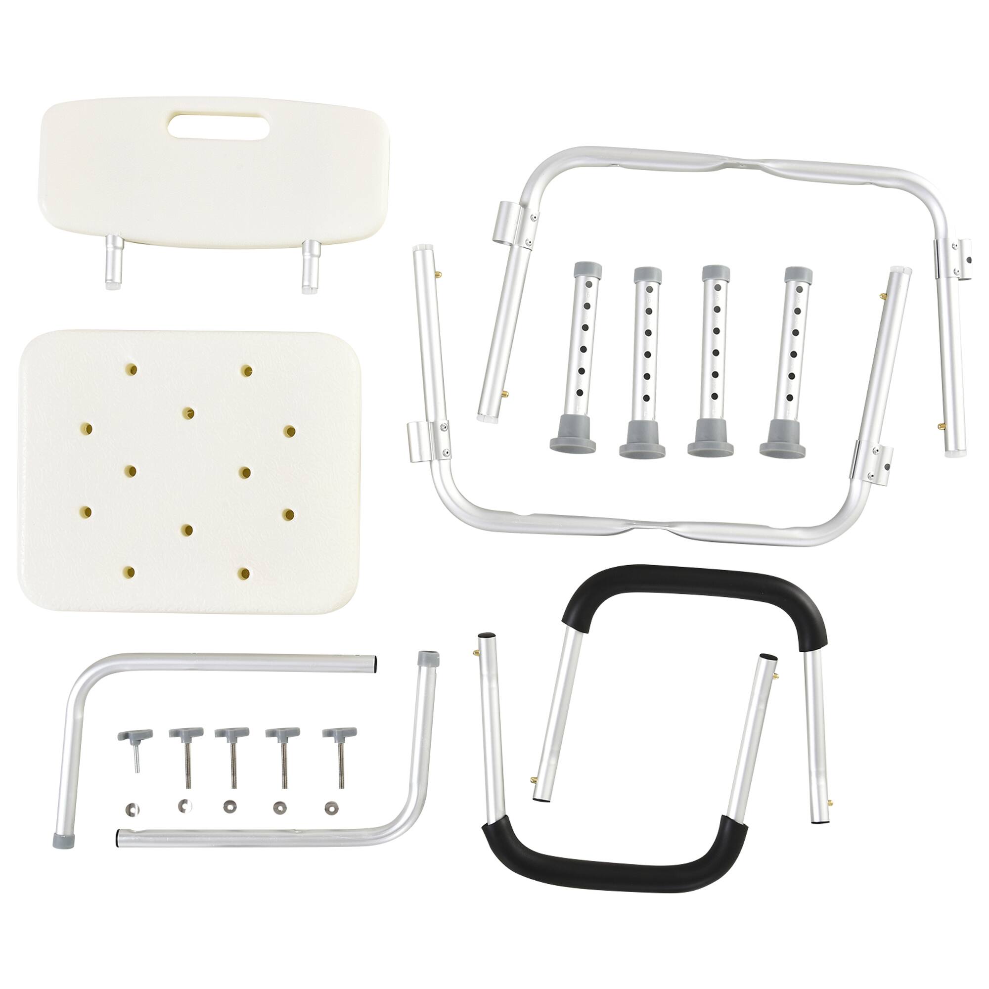 Alt View 8. Homcom - Shower Chair, Mobility Medical Grade Bath Chair, Adjustable Shower Bench with Removable Armrests for Seniors, Handicap - White.