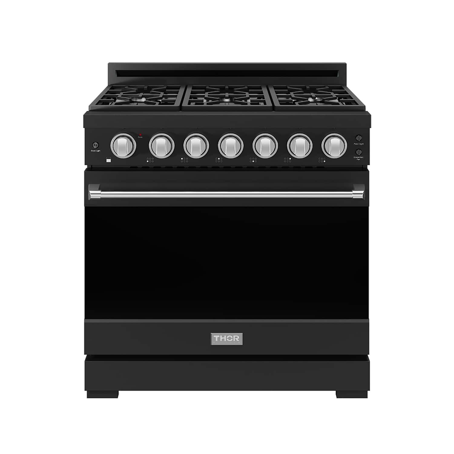 Front. Thor Kitchen - Gordon Ramsay Series by Thor Kitchen 6.0 Cu. Ft Freestanding Gas Range with Stainless Steel Hardware - Black.