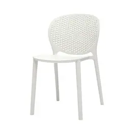 Manhattan Lane - Gyna 14 Inch Kids Side Chairs, Set of 4, Round Dotted Backrest, Armless - White