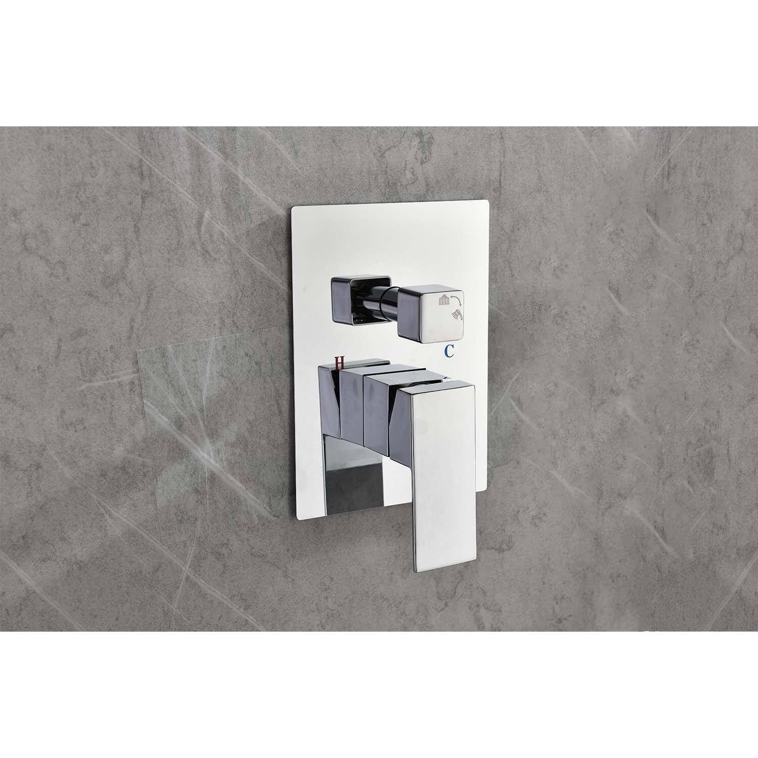 Alt View 2. DOMETOUR - 12" Rain Shower Head Systems Wall Mounted Shower - Chrome.