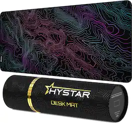 Hystar - Extended Gaming Mouse Pad | XXXL 45" x 20" | 5mm Thick, Waterproof Surface, Polyester Fabric, and Rubber Base - Dreamy Topo