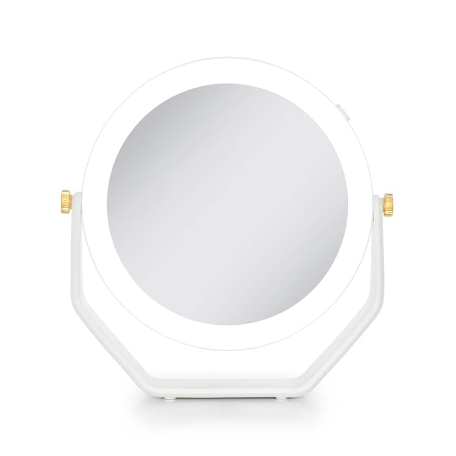 Zadro - LED Lighted Makeup Mirror with 5X/1X Magnifications - White