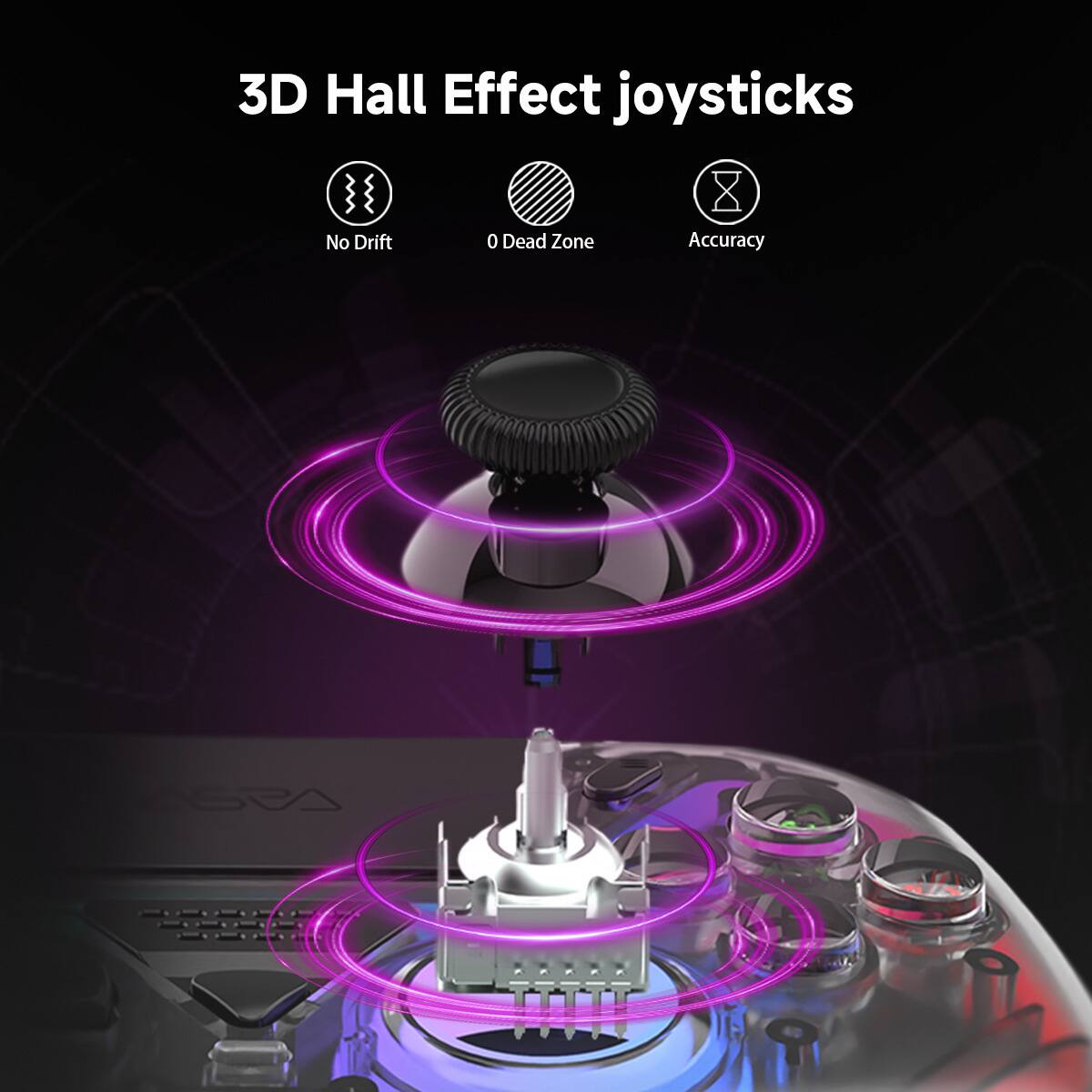 3D Hall Effect joysticks  
No Drift  
0 Dead Zone  
Accuracy