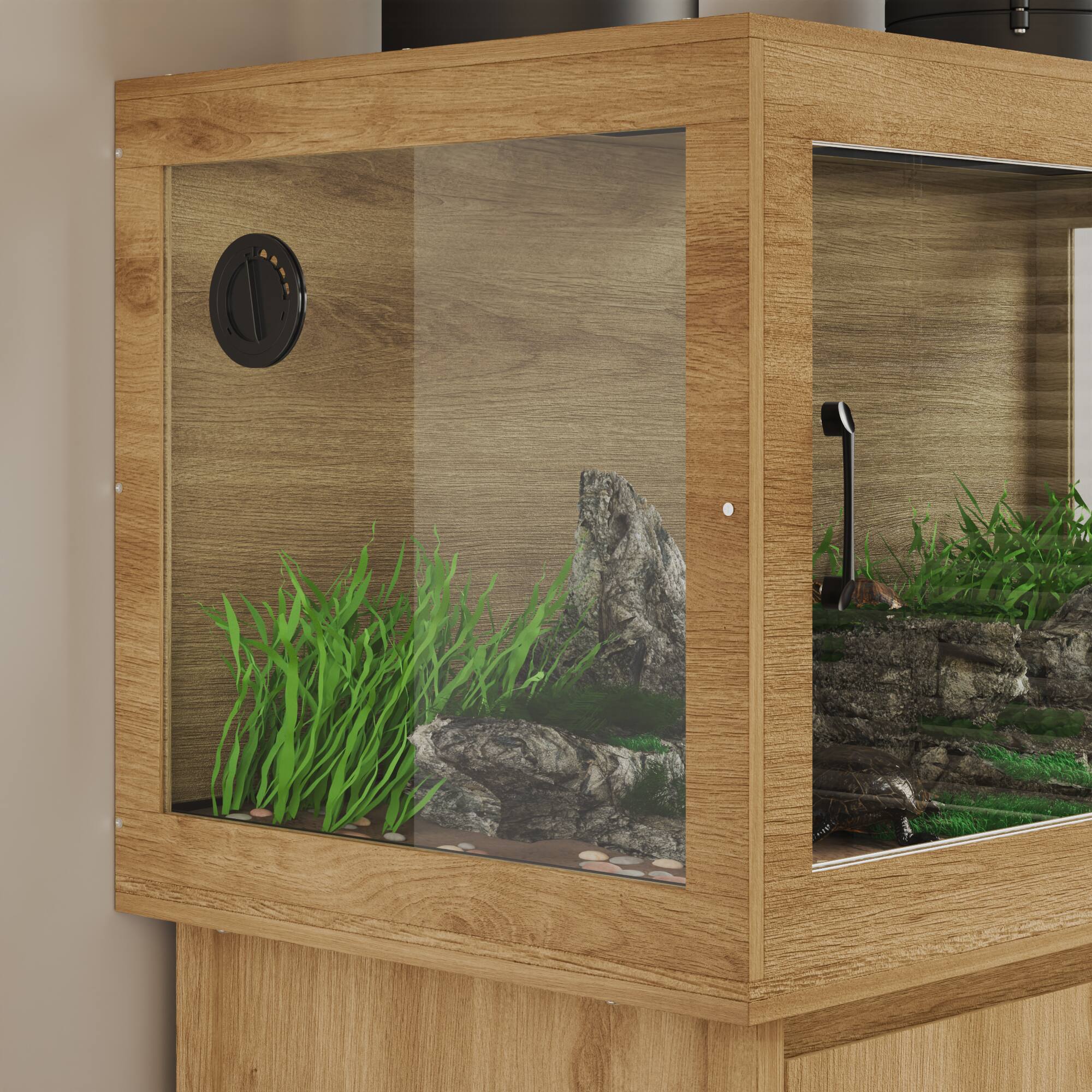 Alt View 10. Famapy - Reptile Enclosure Cabinet with Storage – Glass Terrarium Habitat for Lizards, Geckos, Turtles, Snakes & More.