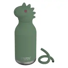 Asobu - 16-Oz Bestie Bottle Insulated Stainless Steel Water Bottle with Reusable Flexi Straw - Dinosaur