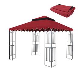 APRILSOUL - 10x10 Ft Patio Gazebo Replacement Canopy Double Tiered Gazebo Tent Roof Top Cover Only wavy border Frame Not Include