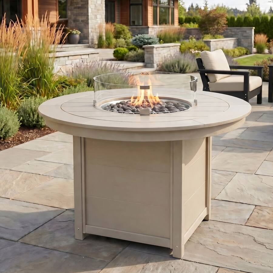 WestinTrends Helios 47" Modern Outdoor Patio Propane Gas Round Fire Pit ...