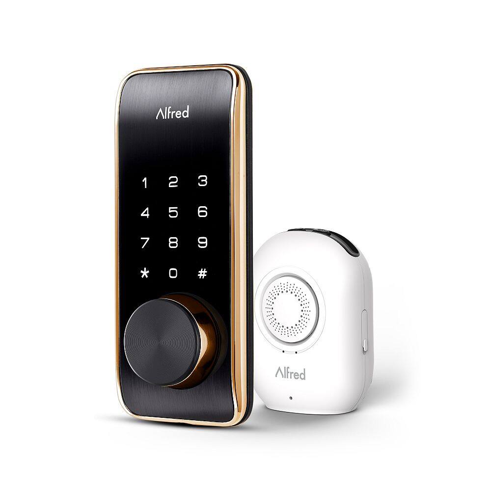 Alfred - DB2-B Combo Smart Deadbolt Lock W/Key And Wifi Bridge - Gold