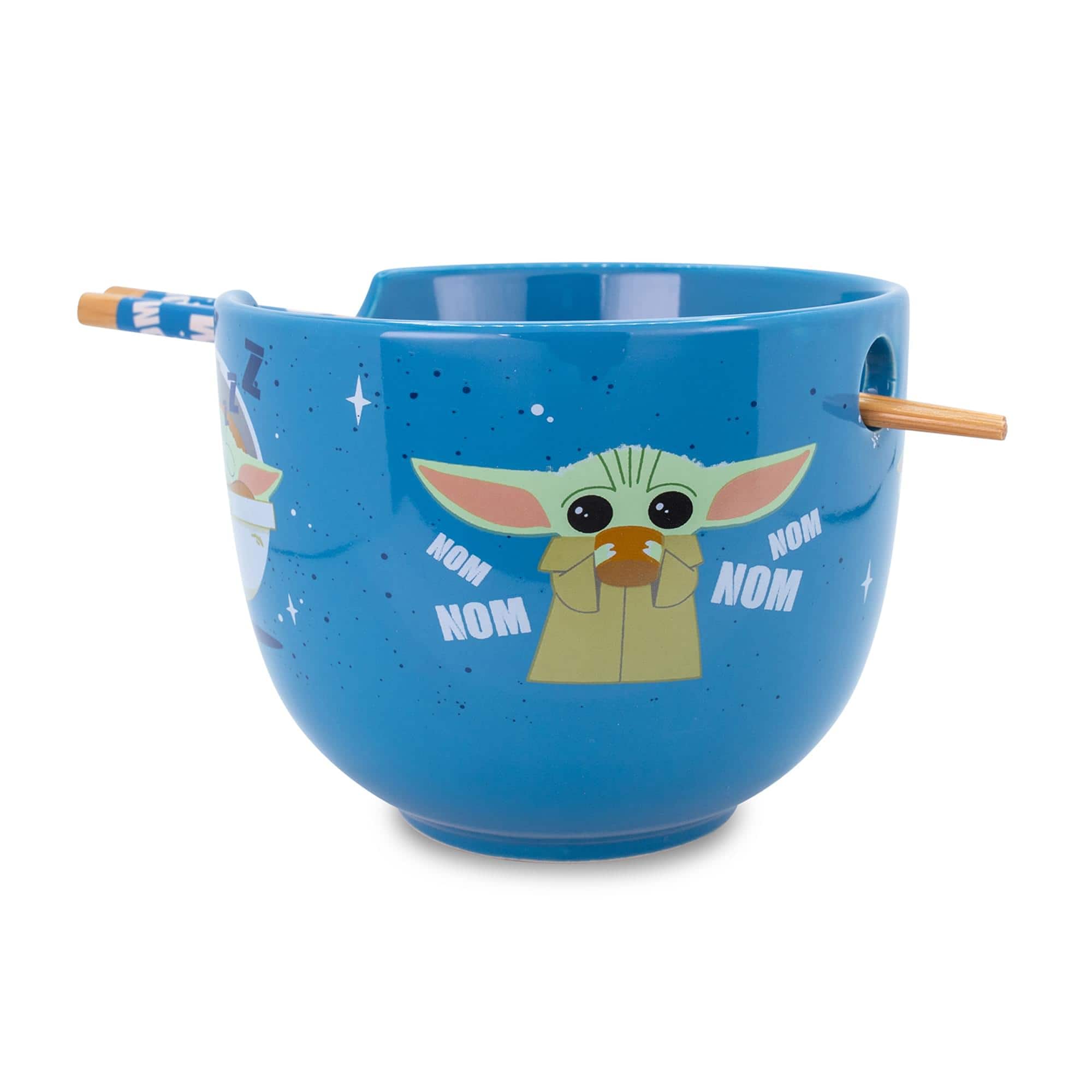 "Silver Buffalo - Star Wars: The Mandalorian Grogu ""Nom Nom"" 20-Ounce Ramen Bowl and Chopstick Set - Blue" price history on PriceWatchPro
