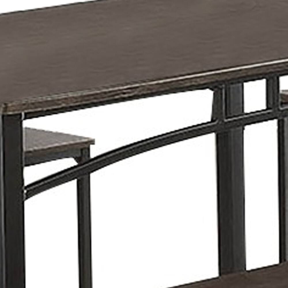 Alt View 2. Manhattan Lane - 5 Piece Metal And Wood Dining Table Set In Antique Brown - Brown.