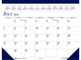 House of Doolittle - 2024-2025 18.5" x 13" Academic Monthly Desk Pad Calendar/Blue - White/Blue