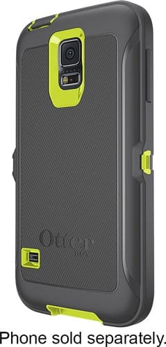 Otterbox - Defender Series Shell Case for Samsung Galaxy S 5 Cell Phones - Citron Green/Slate Gray-Front_Standard 