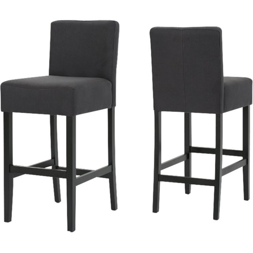 Noble House - Perryton Fabric Barstool (Set of 2) - Dark Charcoal
