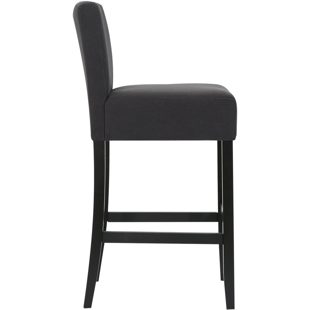 Left View: Noble House - Perryton Fabric Barstool (Set of 2) - Dark Charcoal