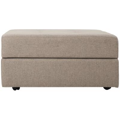 Noble House - Brandon Fabric Storage Ottoman - Grain