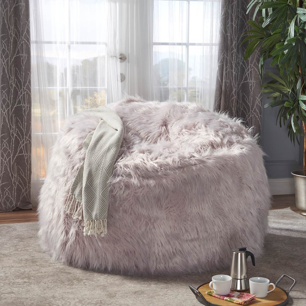 Noble House Cullman Furry Bean Bag Lavender 301704 Best Buy