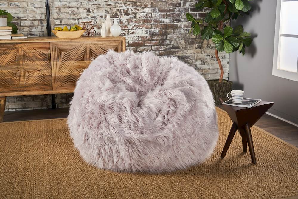 Best Buy: Noble House Cullman Furry Bean Bag Lavender 301704