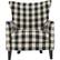 Front. Noble House - Kaylor Club Fabric Chair - Black & White Plaid.