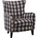 Left. Noble House - Kaylor Club Fabric Chair - Black & White Plaid.