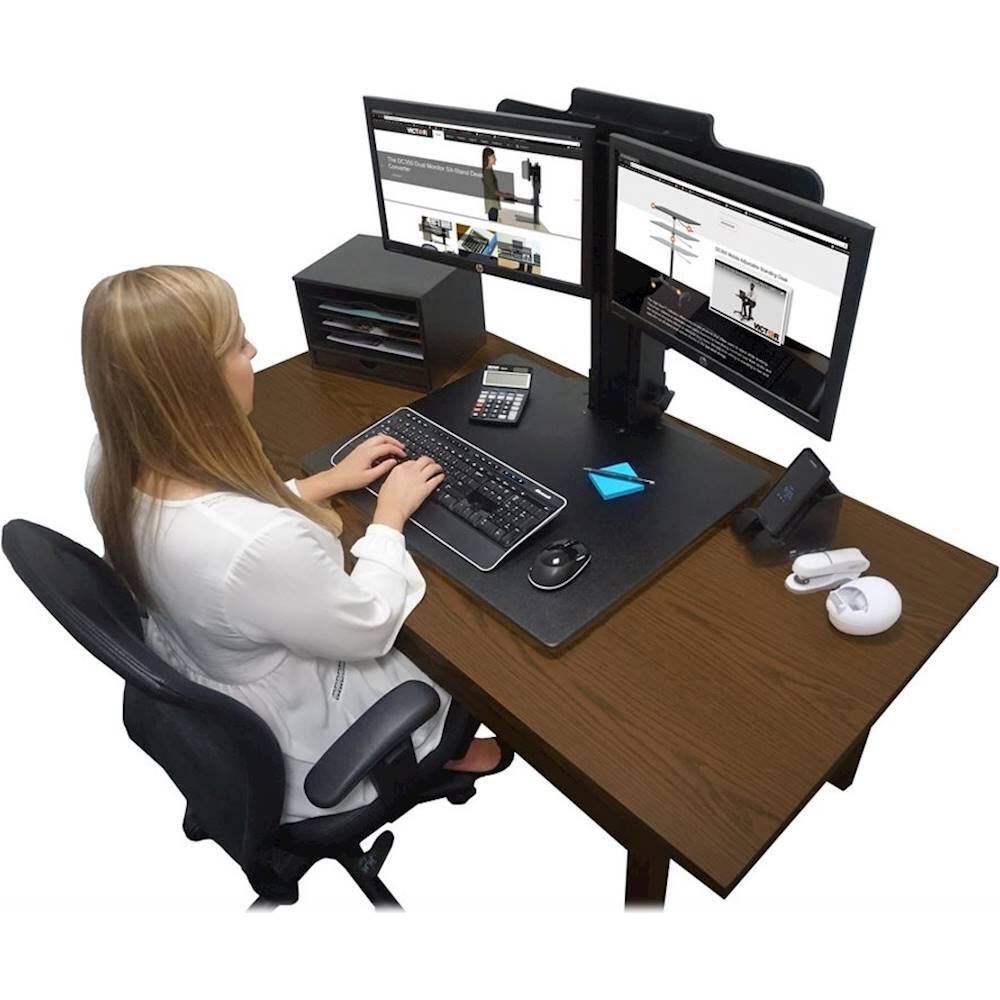 Alt View 16. Victor - DC350A Dual Monitor Sit/Stand Desk Converter - Black.