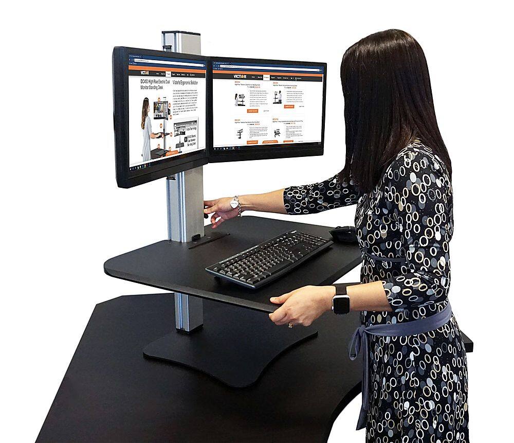 Alt View 20. Victor - DC350A Dual Monitor Sit/Stand Desk Converter - Black.