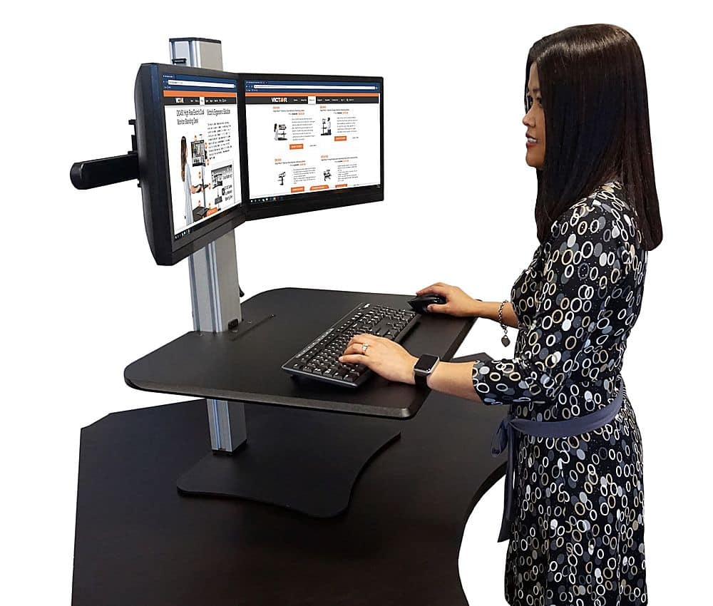 Alt View 22. Victor - DC350A Dual Monitor Sit/Stand Desk Converter - Black.