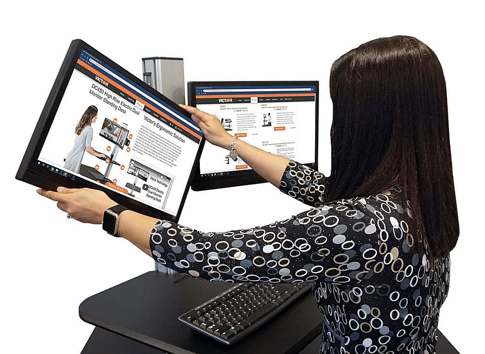 Alt View 23. Victor - DC350A Dual Monitor Sit/Stand Desk Converter - Black.